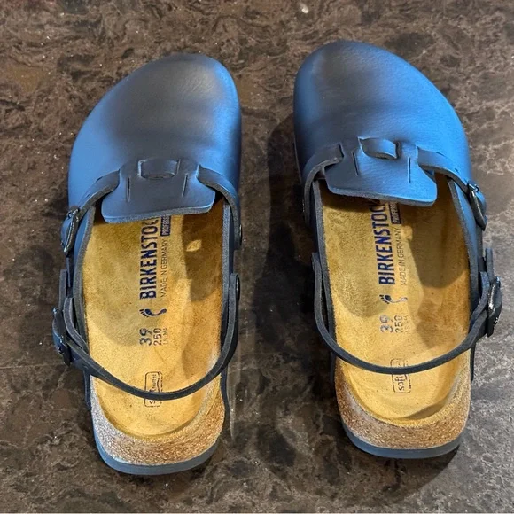 Birkenstock Boston Tokio Black Leather Clogs Size 39 - Picture 8 of 16